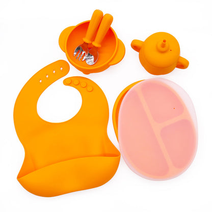 6-Piece Baby Weaning Set with Silicone Pumpkin Design