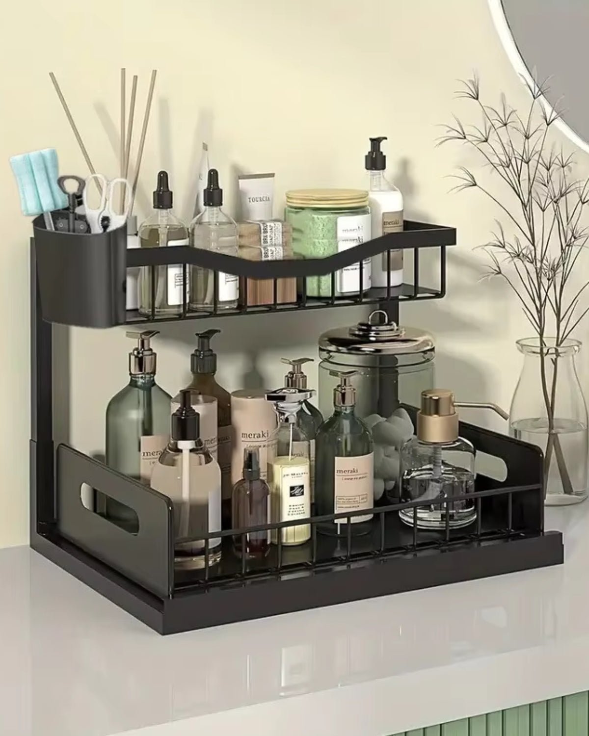 Extendable Under-Cabinet Storage Organizer – Luxurious Design