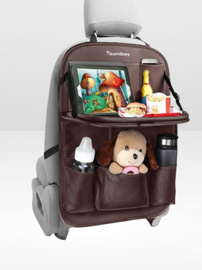Foldable Leather Tray for Car Seat Support