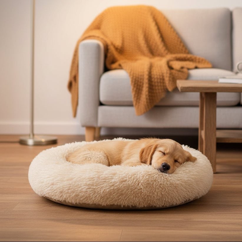 Cozy Nesting Dog Bed with Plush Supportive Bolster