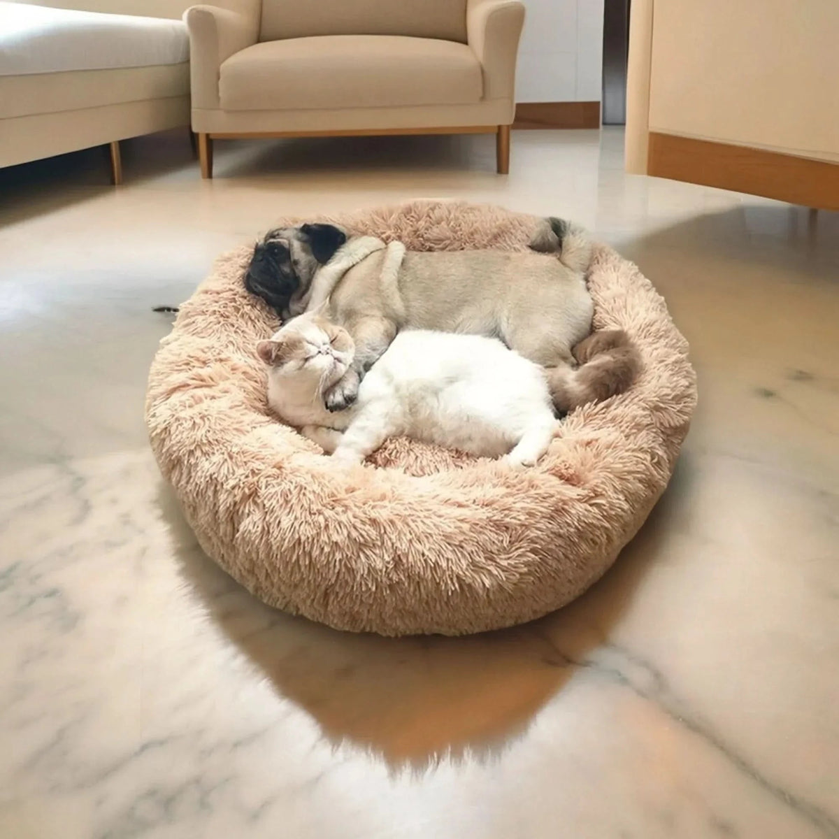 Cozy Nesting Dog Bed with Plush Supportive Bolster