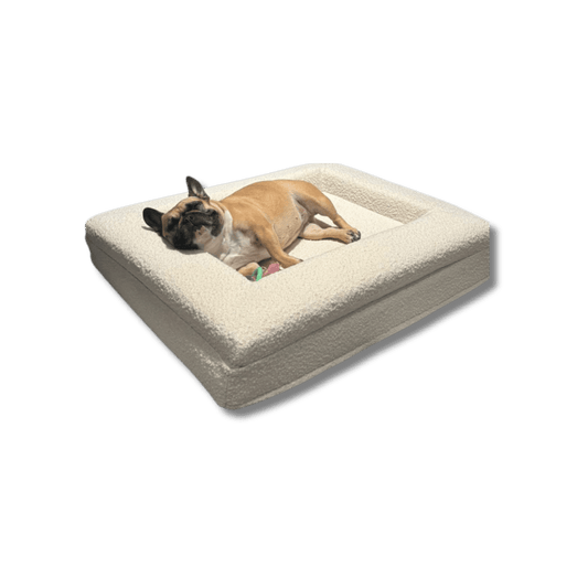 Orthopedic Dog Bed with Bouclé Cover – Washable Memory Foam Cushion