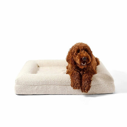 Orthopedic Dog Bed with Bouclé Cover – Washable Memory Foam Cushion