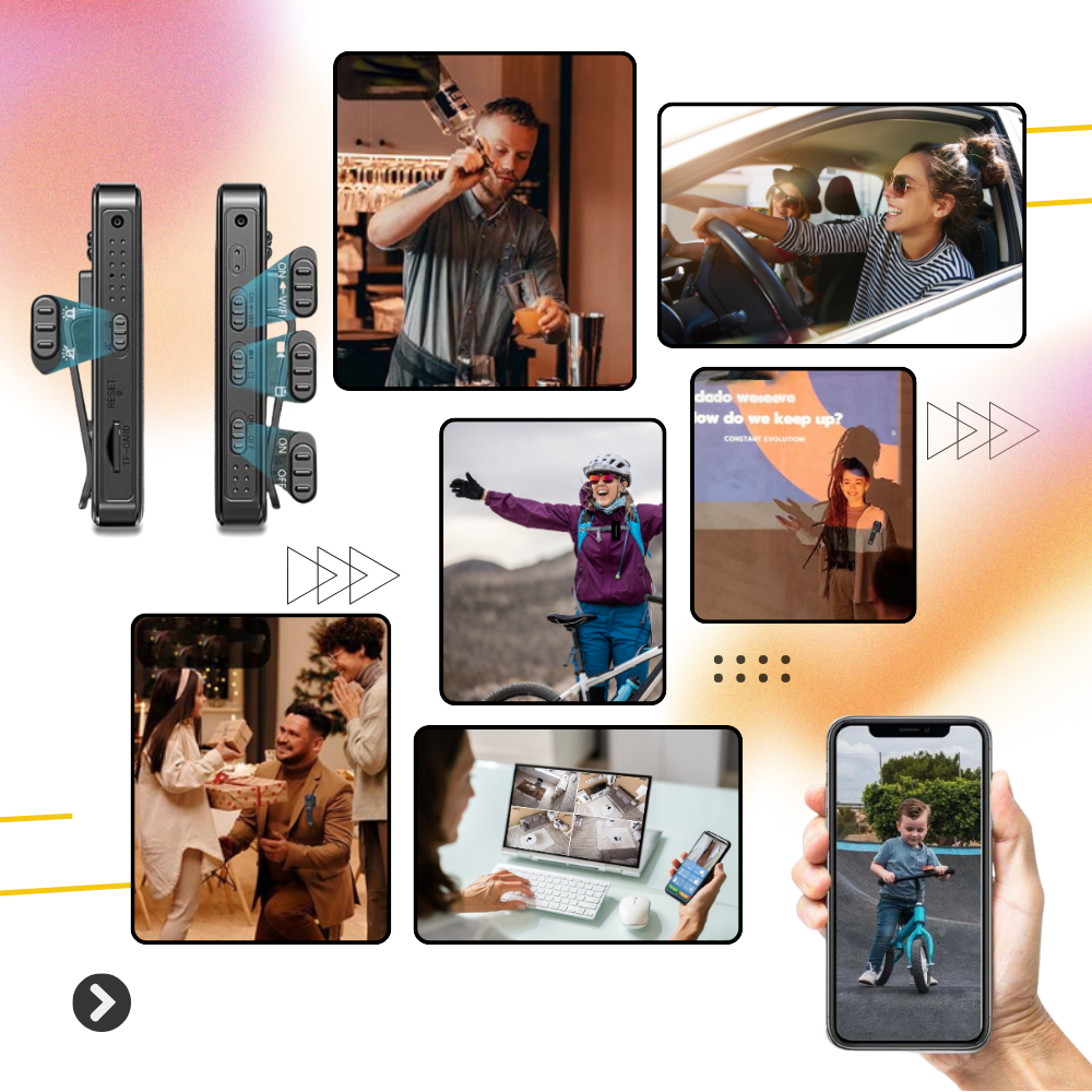 Wireless Vlog Body Camera Compatible with OTG Devices