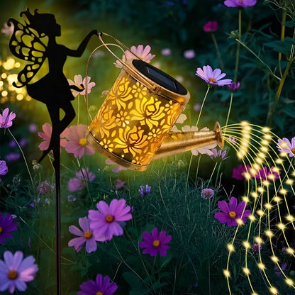 Whimsical Solar-Powered Garden Luminary with Watering Can Design