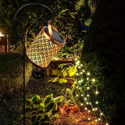 Whimsical Solar-Powered Garden Luminary with Watering Can Design