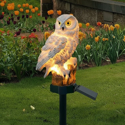 Eco-Friendly Illuminating Owl Garden Stake Light