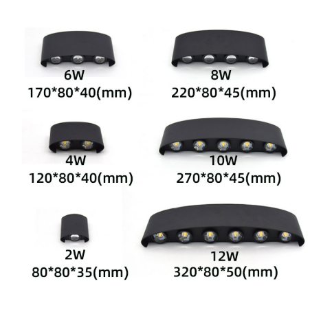 Sleek LED Outdoor Wall Light with Dual Direction Illumination