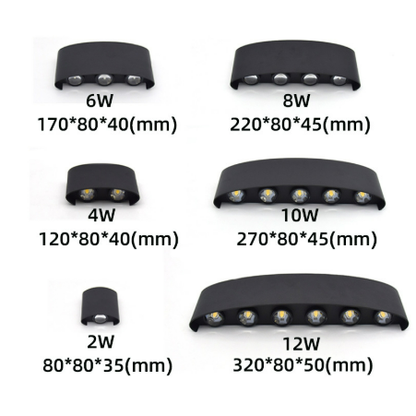 Sleek LED Outdoor Wall Light with Dual Direction Illumination