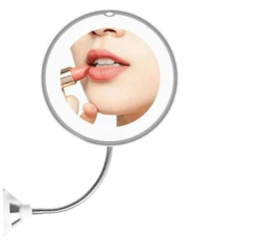 Illuminated 10x Magnifying Flex Mirror for Flawless Makeup