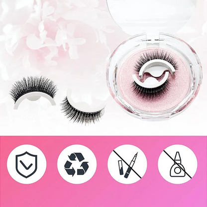 Self-Adhesive False Eyelashes for Quick Application - Natural Appearance