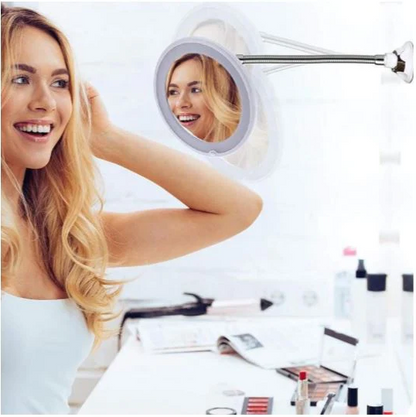Illuminated 10x Magnifying Flex Mirror for Flawless Makeup