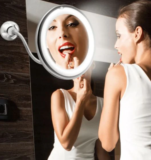 Illuminated 10x Magnifying Flex Mirror for Flawless Makeup