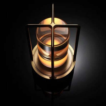 Cordless Rechargeable Small Gold Night Table Lantern