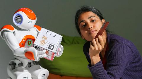 Advanced Humanoid Robot Companion with High-Tech Artificial Intelligence