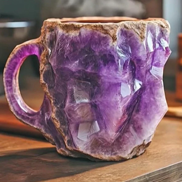 Novelty Cup with Crystal-Effect Finish – Mineral Coffee Mug