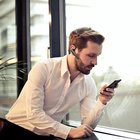 Dual Mic Wireless Bluetooth 5.1 Headset with Noise Cancellation for Truckers