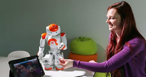 Advanced Humanoid Robot Companion with High-Tech Artificial Intelligence