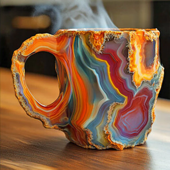 Novelty Cup with Crystal-Effect Finish – Mineral Coffee Mug