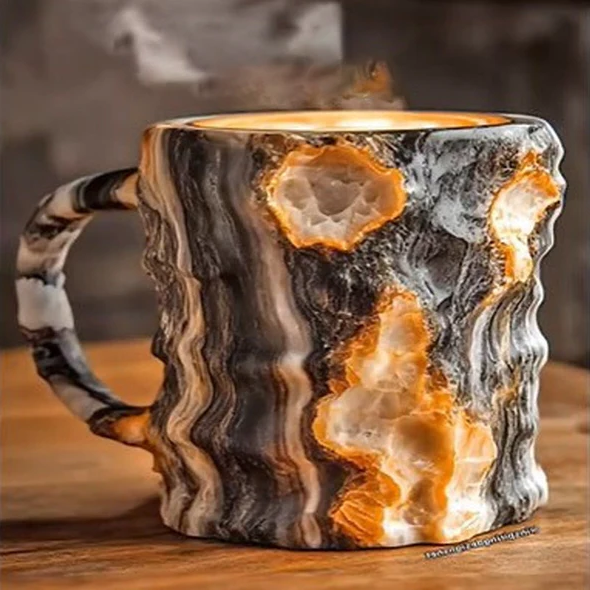 Novelty Cup with Crystal-Effect Finish – Mineral Coffee Mug
