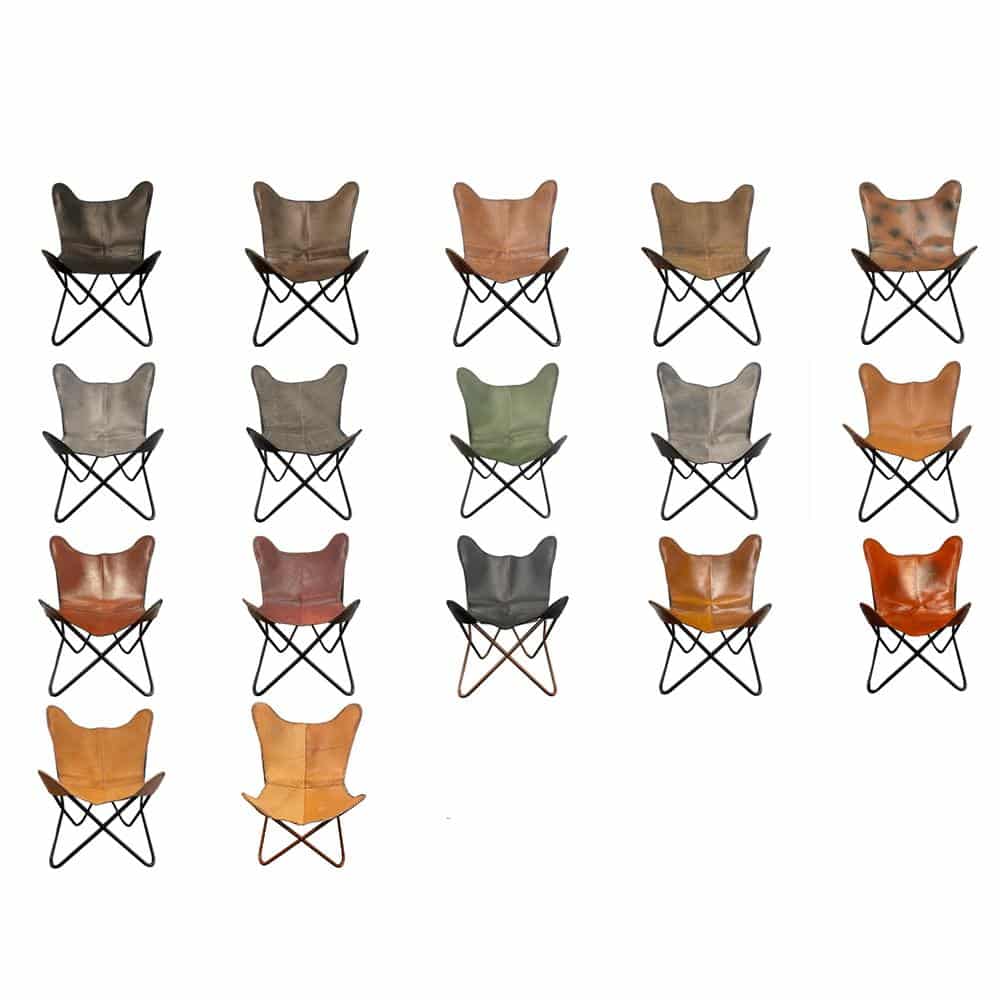 Genuine Leather Bat Chair in Various Colors Available