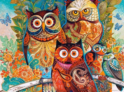 Paint-By-Number Kit featuring Abstract Owl Design
