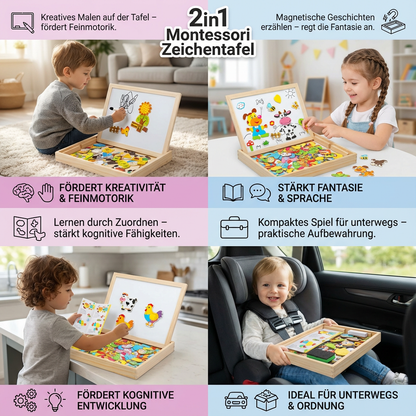 2-in-1 Drawing Board for Kids - Montessori Educational Toy