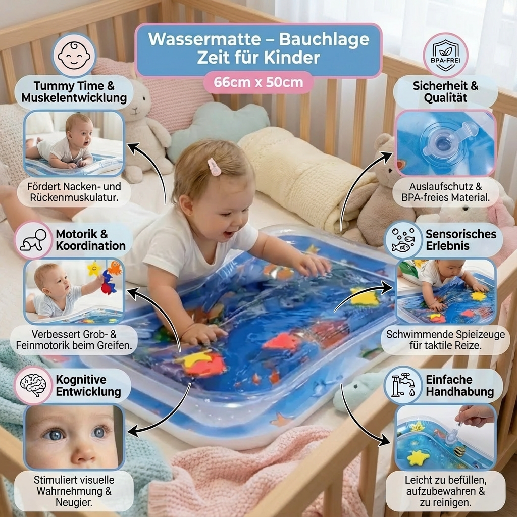 Water Mat for Tummy Time - Playtime Activity for Kids