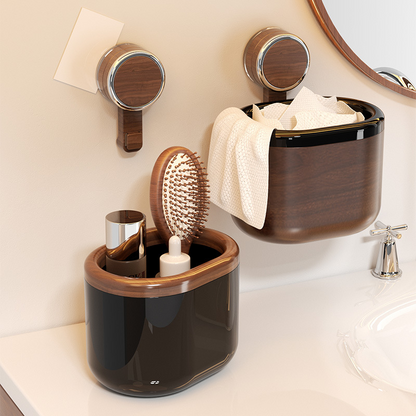 Suction-Cup Bathroom Organizer | No-Drill Wall Storage Solution