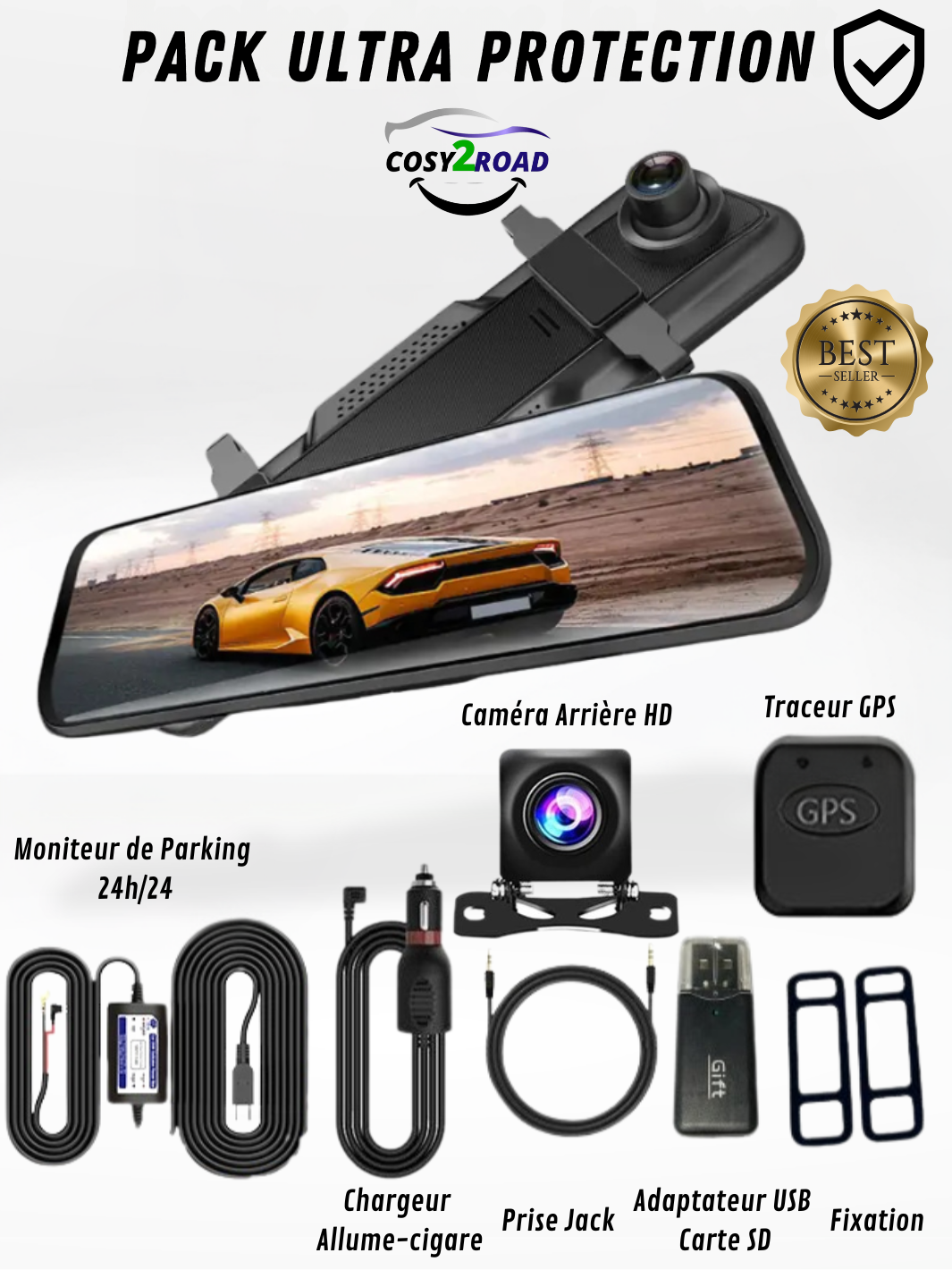 4K Dual Lens Dashboard Camera with CarPlay and Video Recording