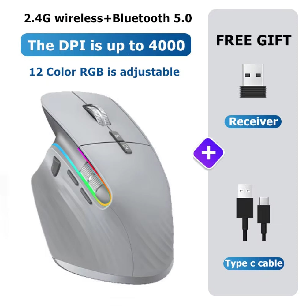 Wireless Ergonomic Vertical Mouse - 4000 DPI, UK Version
