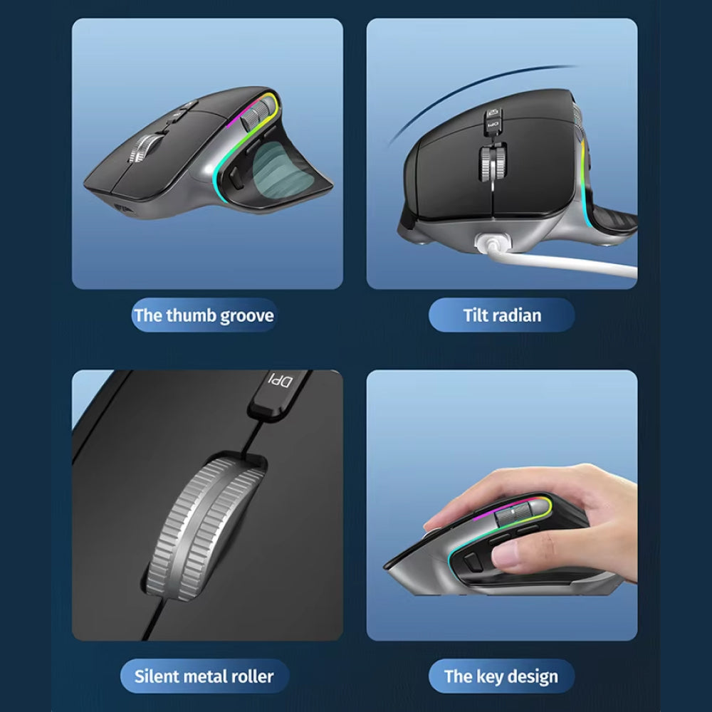 Wireless Ergonomic Vertical Mouse - 4000 DPI, UK Version