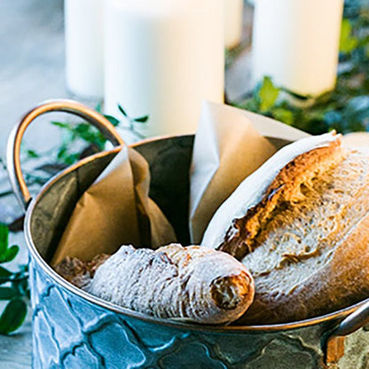 Vintage Serving Basket – Rustic Metal Bread Holder