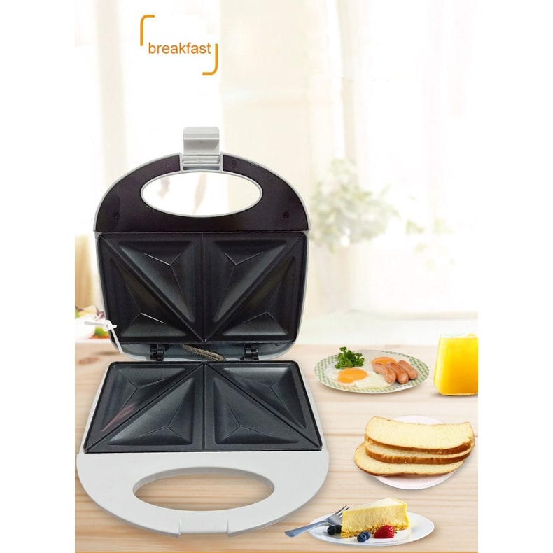 Electric Grilled Sandwich Maker with Non-Stick Triangular Plates