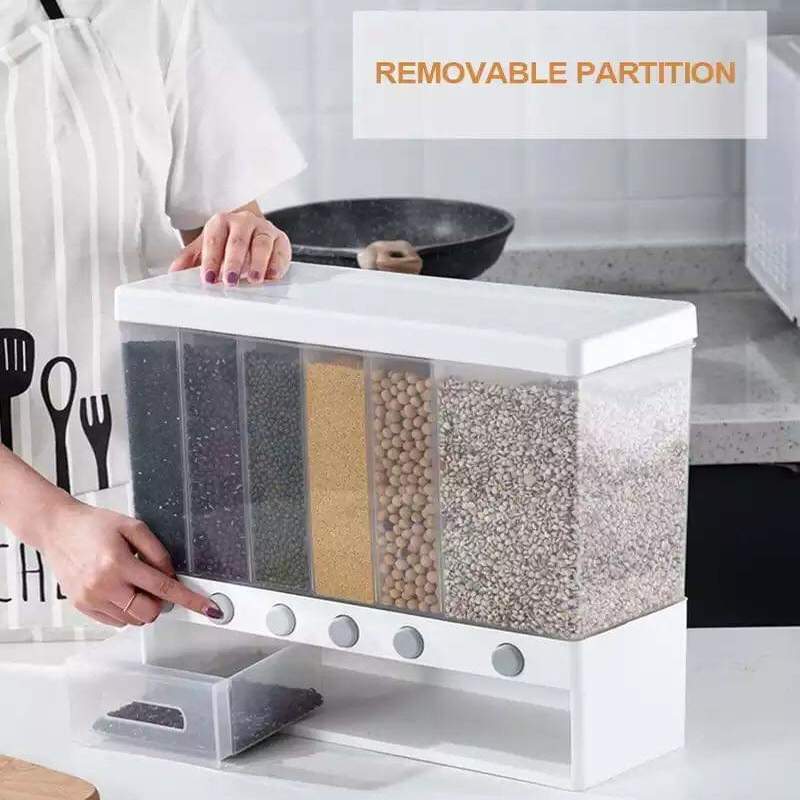 Ultimate 6-Compartment Cereal Dispenser for Easy Storage