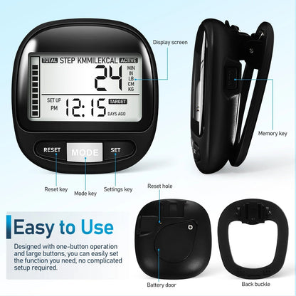 3D Sensor Clip-On Pedometer for Elderly Users