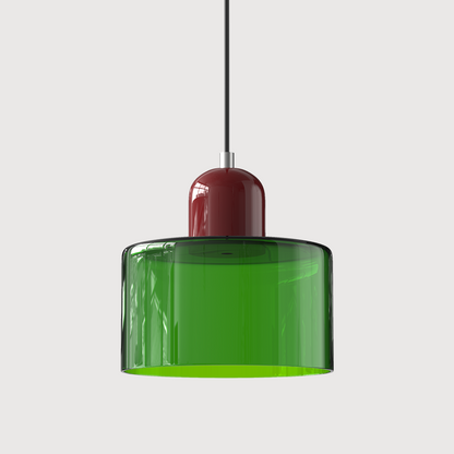 Glass Pendant Light in Cylindrical Shape