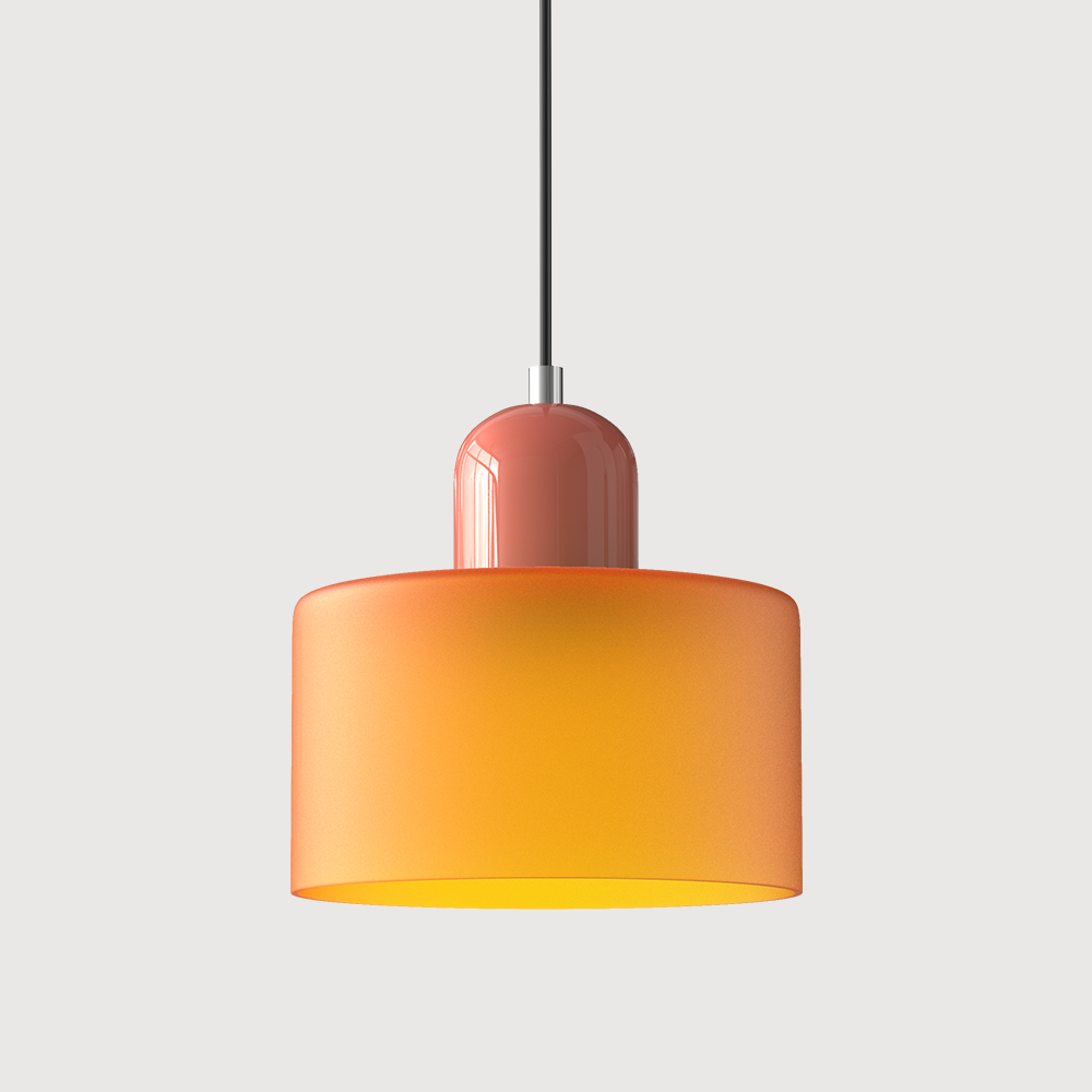 Glass Pendant Light in Cylindrical Shape
