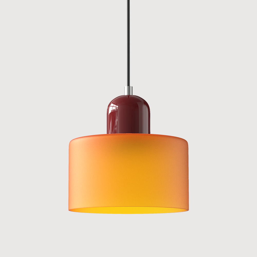 Glass Pendant Light in Cylindrical Shape