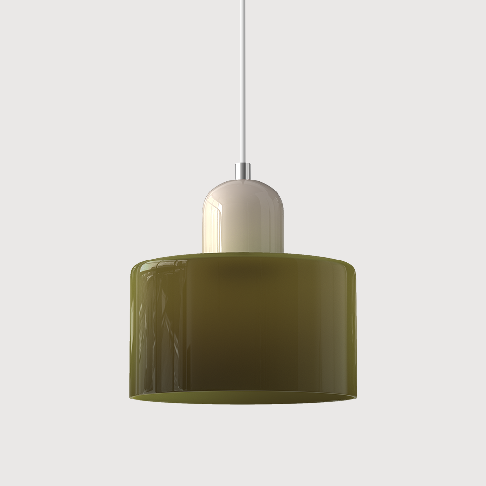 Glass Pendant Light in Cylindrical Shape