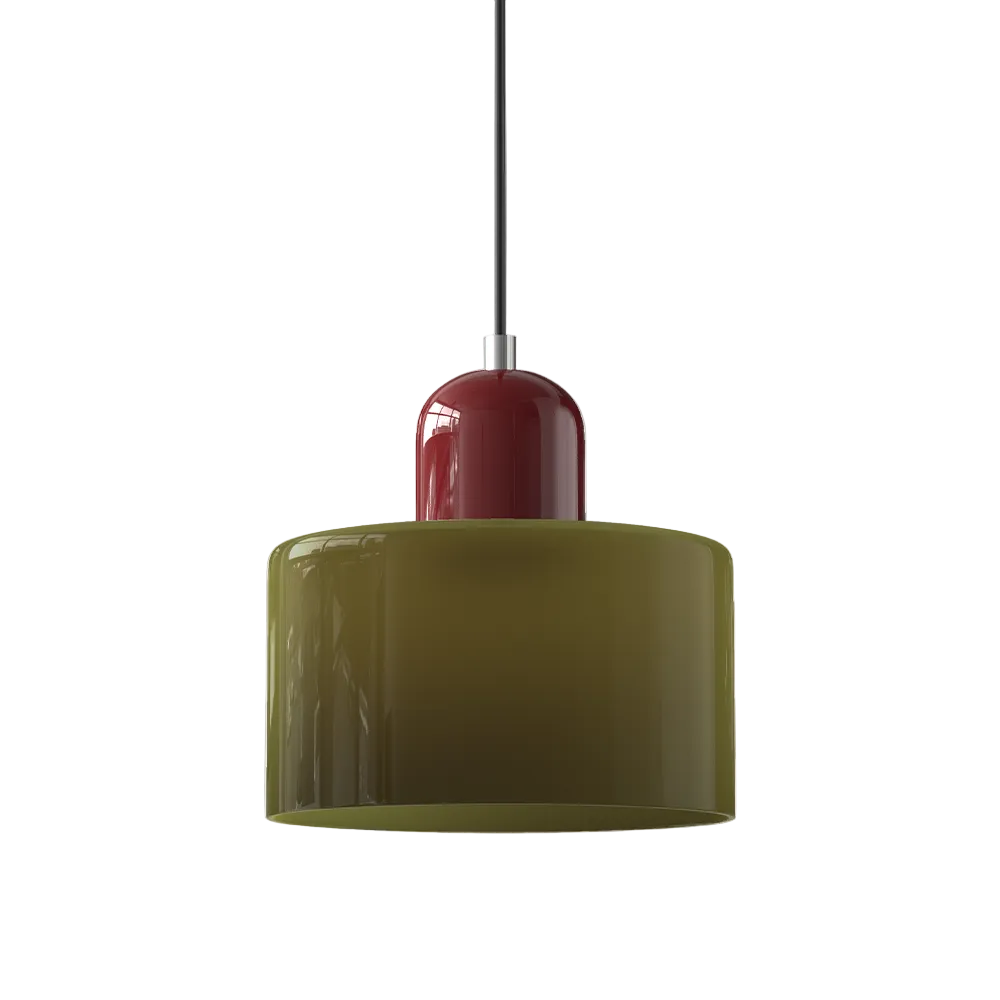 Glass Pendant Light in Cylindrical Shape