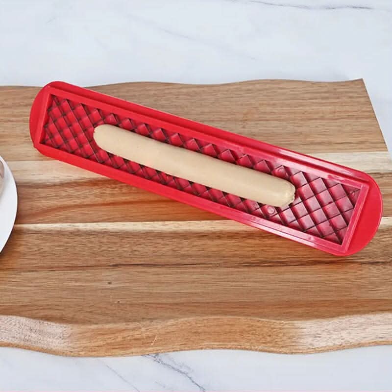 Hot Dog Cutter with Criss-Cross Slots for Uniform Cooking