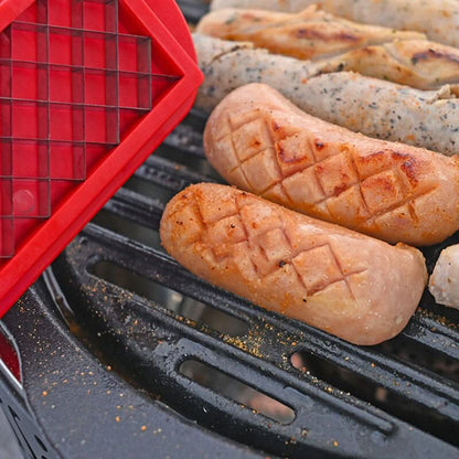 Hot Dog Cutter with Criss-Cross Slots for Uniform Cooking