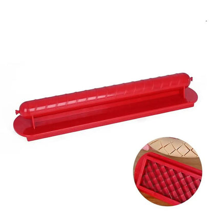 Hot Dog Cutter with Criss-Cross Slots for Uniform Cooking