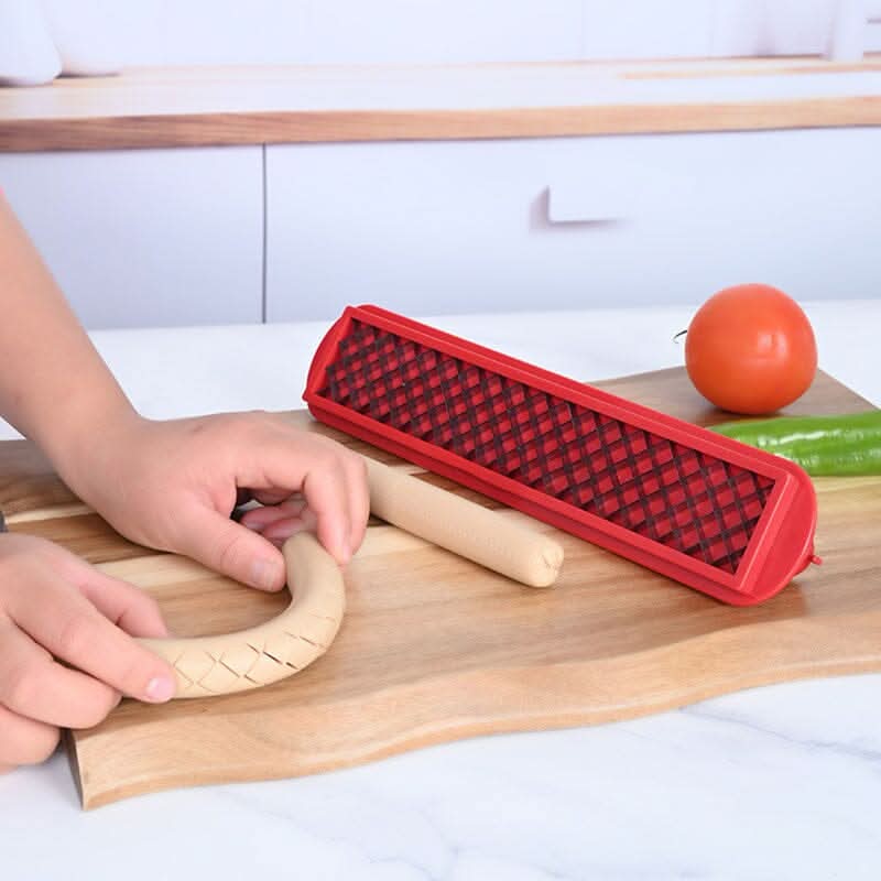 Hot Dog Cutter with Criss-Cross Slots for Uniform Cooking