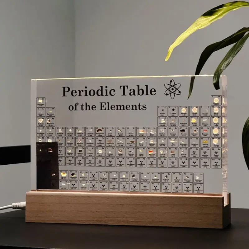Illuminated Element Display: Real Samples in Acrylic Block