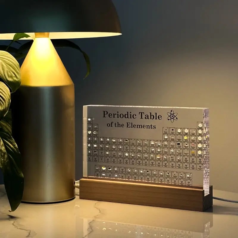 Illuminated Element Display: Real Samples in Acrylic Block