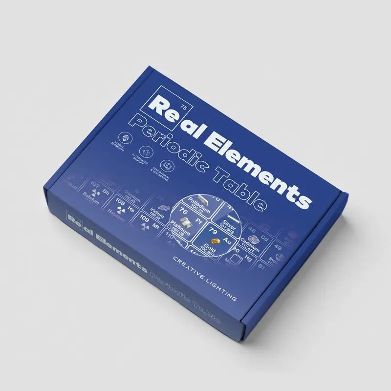 Illuminated Element Display: Real Samples in Acrylic Block