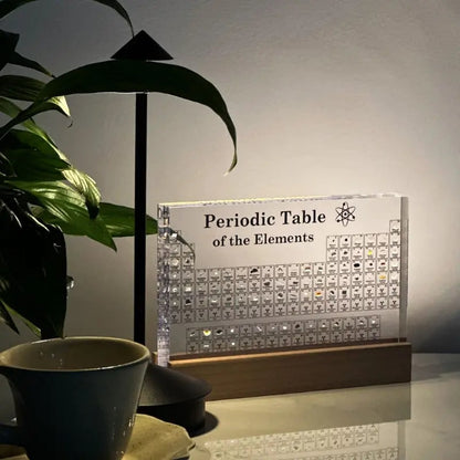 Illuminated Element Display: Real Samples in Acrylic Showcase