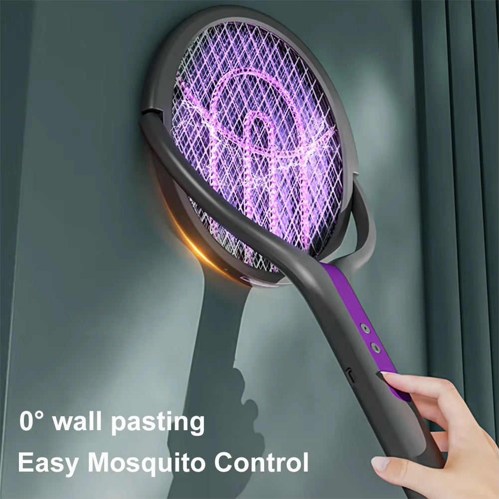 Electric Fly Swatter with Telescopic Handle - 3-in-1 Insect Zapper